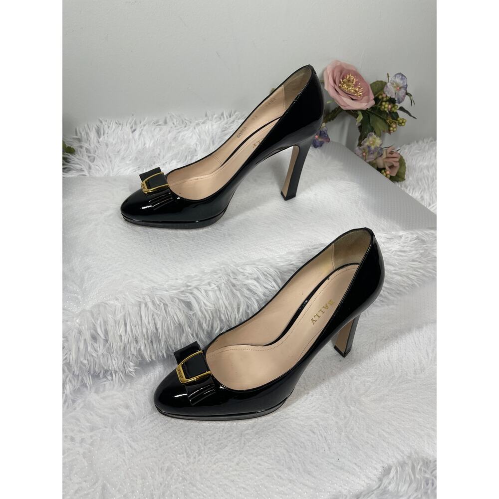 Bally Bosea Platform Pumps Women's Size 8.5 Black Patent Leather Mermaidcore